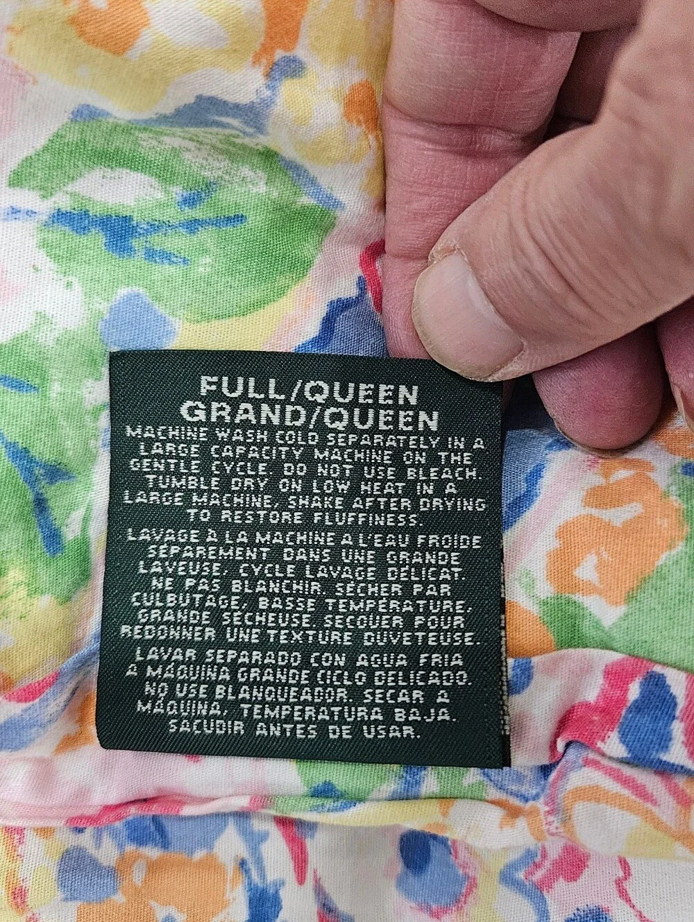 VTG Ralph Lauren Springdale Paisley F/Q Multicolor Floral Comforter Cotton 90s